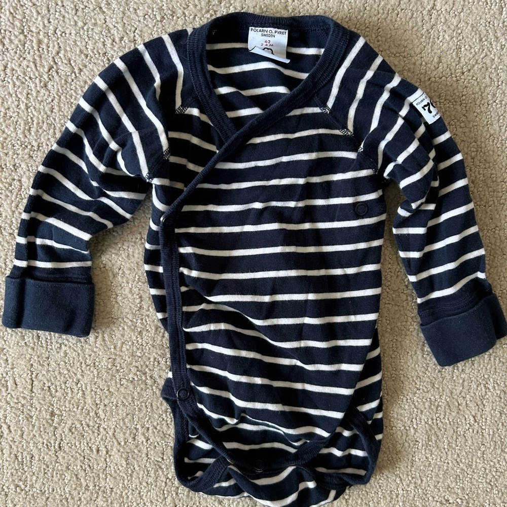 Polarn O. pyret striped onesie gender neutral 2-4 months